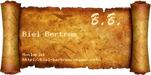 Biel Bertram névjegykártya